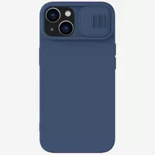 Протиударний чохол бампер Nillkin CamShield Silky Magnetic Silicone (шторка на камеру) для iPhone 15 Midnight Blue (Синій) 