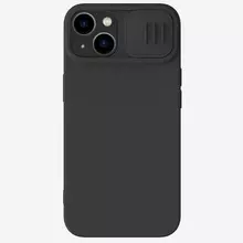 Протиударний чохол бампер Nillkin CamShield Silky Magnetic Silicone (шторка на камеру) для iPhone 15 Elegant Black (Чорний) 