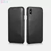 Чехол книжка для iPhone Xs i-carer Woven Pattern Book Black (Черный)