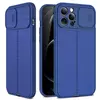 Протиударний чохол бампер для iPhone 13 Pro Max Anomaly Leather Fit Pro (шторка на камеру) Blue (Синій)