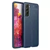 Чехол бампер для Samsung Galaxy S21 FE Anomaly Leather Fit Blue (Синий) Чехол бампер для Samsung Galaxy S21 FE Anomaly Leather Fit Blue (Синий)