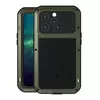 Протиударний чохол бампер для iPhone 14 Pro Love Mei PowerFull (Зі склом) Army Green (Армійський Зелений)