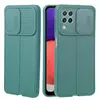 Протиударний чохол бампер для Samsung Galaxy A12 / Galaxy M12 / Galaxy A12 Nacho Anomaly Leather Fit Pro (шторка на камеру) Green (Зелений)