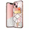 Чехол бампер для iPhone 13 i-Blason Cosmo Wallet Marble Pink (Мрамор Розовый) 843439114012