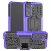 Противоударный чехол бампер для Samsung Galaxy S22 Nevellya Case (встроенная подставка) Purple (Пурпурный)
