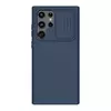 Протиударний чохол бампер Nillkin CamShield Silky Silicone (шторка на камеру) для Samsung Galaxy S22 Ultra Midnight Blue (Темно синій)