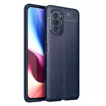 Чехол бампер для Xiaomi Poco F3 Anomaly Leather Fit Blue (Синий) Чехол бампер для Xiaomi Poco F3 Anomaly Leather Fit Blue (Синий)