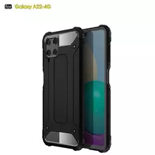 Чехол бампер для Samsung Galaxy A22 Rugged Hybrid Tough Armor Black (Черный)