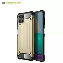 Чехол бампер для Samsung Galaxy A22 Rugged Hybrid Tough Armor Gold (Золотой)