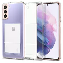 Чехол бампер для Samsung Galaxy S21 Spigen Crystal Slot Crystal Clear (Прозрачный) Чехол бампер для Samsung Galaxy S21 Spigen Crystal Slot Crystal Clear (Прозрачный)
