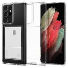 Чехол бампер для Samsung Galaxy S21 Ultra Spigen Crystal Slot Crystal Clear (Прозрачный)