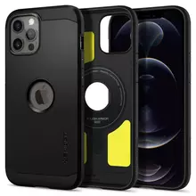 Чехол бампер для iPhone 12 Pro Max Spigen Tough Armor MagSafe Compatible Black (Черный)