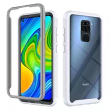 Чехол бампер для Xiaomi Redmi Note 9 Anomaly Hybrid 360 White&Gray (Белый&Серый)