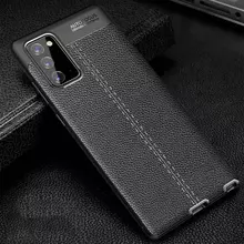 Чехол бампер для Samsung Galaxy Note 20 Anomaly Leather Fit Black (Черный)