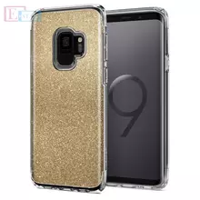 Чехол бампер для Samsung Galaxy S9 Spigen Slim Armor Crystal Glitter Gold Quartz (Золотой кварц)