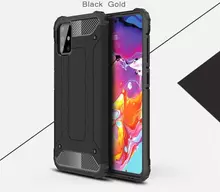 Чехол бампер для Samsung Galaxy A51 Rugged Hybrid Tough Armor Black (Черный)