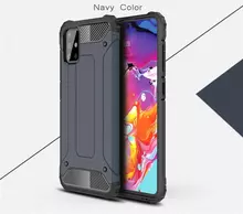 Чехол бампер для Samsung Galaxy A71 Rugged Hybrid Tough Armor Navy Blue (Темно Синий)