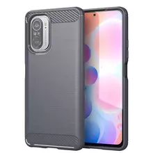 Чехол бампер для Xiaomi Poco F3 iPaky Carbon Fiber Gray (Серый)