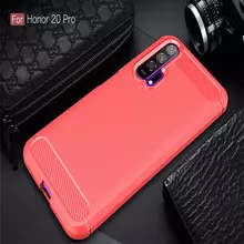 Чехол бампер для Huawei Honor 20 Pro iPaky Carbon Fiber Red (Красный)