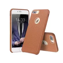 Чехол бампер для iPhone 8 Plus Qialino Perforated Light Brown (Светло Коричневый) Чехол бампер для iPhone 8 Plus Qialino Perforated Light Brown (Светло Коричневый)