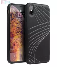 Чехол бампер для iPhone Xs Max Qialino Symphony Curve Design White Line (Белые линии)