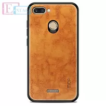 Чехол бампер для Xiaomi Redmi 6 Mofi Leather Bumper Light Brown (Светло Коричневый)