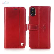 Чехол книжка для iPhone Xs Pierre Cardin PCL-P09 Red (Красный)