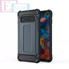 Чехол бампер для Samsung Galaxy S10 Rugged Hybrid Tough Armor Dark Blue (Темно Синий)
