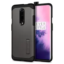 Чехол бампер для OnePlus 7 Pro Spigen Slim Armor Gunmetal (Оружейный Металл)