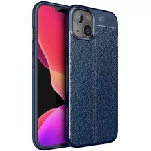 Чехол бампер для iPhone 13 Anomaly Leather Fit Blue (Синий)