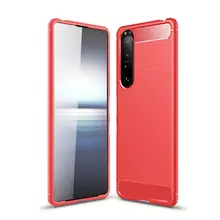 Чехол бампер для Sony Xperia 1 III iPaky Carbon Fiber Red (Красный) Чехол бампер для Sony Xperia 1 III iPaky Carbon Fiber Red (Красный)
