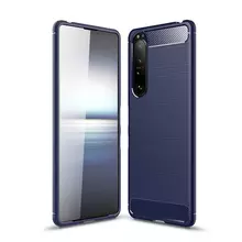 Чехол бампер для Sony Xperia 1 III iPaky Carbon Fiber Blue (Синий) Чехол бампер для Sony Xperia 1 III iPaky Carbon Fiber Blue (Синий)