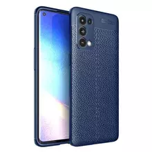 Чехол бампер для OPPO Reno 5 Pro Anomaly Leather Fit Blue (Синий)