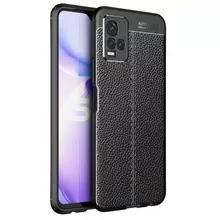 Чехол бампер для Vivo Y21 Anomaly Leather Fit Black (Черный)