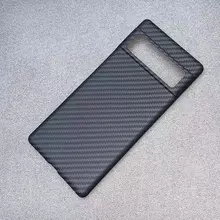 Премиальный чехол бампер для Google Pixel 7 Anomaly Carbon Plaid (Открытый модуль камеры) Black (Черный)