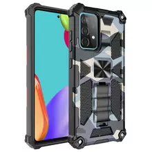 Противоударный чехол бампер для OnePlus Nord N100 Anomaly Hybrid Armor (встроенная подставка) Camo / Blue (Камуфляж / Синий)