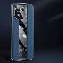 Чехол бампер для Vivo Y02 Anomaly Metal Carbon Leather Blue (Синий) Чехол бампер для Vivo Y02 Anomaly Metal Carbon Leather Blue (Синий)