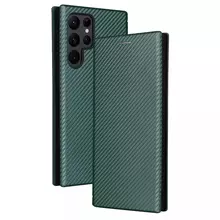 Чохол книжка для Samsung Galaxy S23 Ultra Anomaly Carbon Book Green (Зелений)