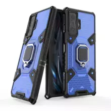 Чехол бампер для Xiaomi Poco F4 GT / Redmi K50 Gaming Anomaly Ring Hybrid Blue (Синий)