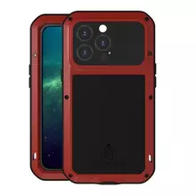 Противоударный чехол бампер для iPhone 13 Pro Max Love Mei PowerFull (Со стеклом) Red (Красный) Противоударный чехол бампер для iPhone 13 Pro Max Love Mei PowerFull (Со стеклом) Red (Красный)