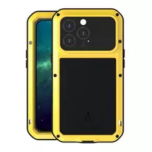Противоударный чехол бампер для iPhone 13 Pro Max Love Mei PowerFull (Со стеклом) Yellow (Желтый) Противоударный чехол бампер для iPhone 13 Pro Max Love Mei PowerFull (Со стеклом) Yellow (Желтый)