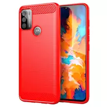 Протиударний чохол бампер для Motorola Moto G42 iPaky Carbon Fiber Red (Червоний)