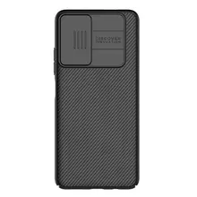 Противоударный чехол бампер Nillkin CamShield (шторка на камеру) для Xiaomi Poco M4 Pro Black (Черный)