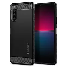 Протиударний чохол бампер Spigen Rugged Armor для Sony Xperia 10 IV Matte Black (Матовий Чорний) ACS04554 Протиударний чохол бампер Spigen Rugged Armor для Sony Xperia 10 IV Matte Black (Матовий Чорний) ACS04554