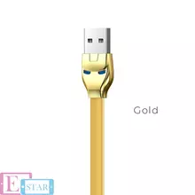 Кабель для заряджання та передачі даних Hoco U14 Steel Man 2in1 Lightning Micro USB Gold (Золото)