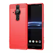 Противоударный чехол бампер для Sony Xperia Pro-I iPaky Carbon Fiber Red (Красный)