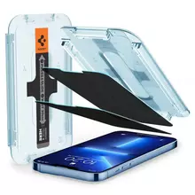 Захисне скло антишпигун Spigen Screen Protector EZ FIT GLAS.TR Privacy (2шт. з трафаретом для поклейки) для iPhone 13 Pro Max / 14 Plus Transparent (Прозорий) AGL03378