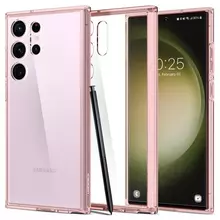 Противоударный чехол бампер Spigen Ultra Hybrid для Samsung Galaxy S23 Ultra Rose Crystal (Розовый) ACS06079 Противоударный чехол бампер Spigen Ultra Hybrid для Samsung Galaxy S23 Ultra Rose Crystal (Розовый) ACS06079