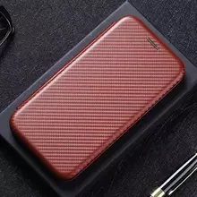 Чехол книжка для Xiaomi 13 Lite / Civi 2 Anomaly Carbon Book Brown (Коричневый)