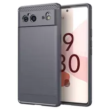 Противоударный чехол бампер для Google Pixel 8 iPaky Carbon Fiber Grey (Серый)